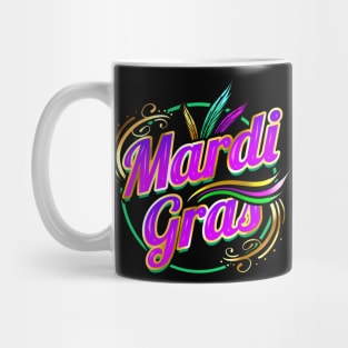 Lettering Logo For Mardi Gras Mug